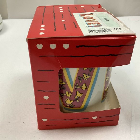 SNOOPY WOODSTOCK Love Coffee Mug 10 oz. Bone China Dishwasher Microwave Safe - Picture 11 of 12